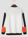 ChArmkpR Mens Smile Face Print Color Block Patchwork Pullover Sweatshirts