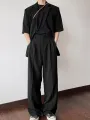 INCERUN Men Sets Short Sleeve Men Suit & Pant Mens Fashion Simple Solid Color Suits Two Pieces Outfits Men's Casual Suits S-5XL