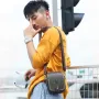 BULLCAPTAIN Casual Sports Mini Genuine Leather Crossbody Bag Men Casual Functional Cowhide Pack Outdoor Hiking Shoulder Bag