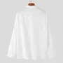 INCERUN Men Solid Color Standing Collar Long Sleeve Shirt Classic Comfortable Casual Shirt for Men Large Size S-5XL