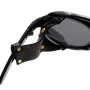 Fashion Punk Retro Polarized Round Sunglasses with Leather Strap Accents UV400 Protection Eyewear Glasses for Outdoor Travel Driving
