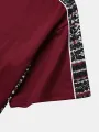 ChArmkpR Mens Two-piece Suits Ethnic Geometric Piped Stitching Crew Neck Two Pieces Outfits
