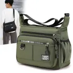 Men's Large Capacity Business Casual Crossbody Bag Multiple Pockets Soft Lightweight Nylon Fabric Adjustable Strap Messenger Bag