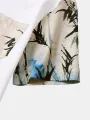 ChArmkpR Mens Ink Bamboo Print Patchwork Button Up Short Sleeve Shirts