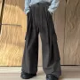 INCERUN Mens Textured Comfortable Straight Leg Pant Solid Color Casual Wide Legged Pants Male S-5XL
