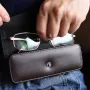 Hasp Reading Glasses Case Hung On the Belt Leather Waistpack Sunglasses Storage Box for Everyday Use