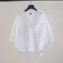 ZANZEA Womens Daily Casual Crew Neck Puff Sleeve Shirts Office Lady Button Up Solid Blouses with Pockets