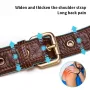 BULLCAPTAIN Men's Genuine Leather Fanny Bag Adjustable Strap Waist Bag Retro Crossbody Chest Bag