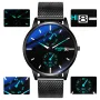 AIYISHI Men Simple Luxury Fashion Quartz Watch Luminous Waterproof Watch Stainless Steel Mesh Strap Sport Watch Fashion Wrist Watches