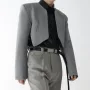INCERUN - Blazer para hombre, diseño sencillo a la moda, corte entallado, color liso, manga larga, informal, para hombre