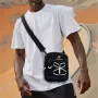 BULLCAPTAIN Men Waterproof Oxford Cloth Sports Crossbody Bag Lightweight Multi-Compartment Zipper Single Shoulder Bag