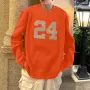 Sudadera de manga larga con estampado de números para hombre de INCERUN, cómoda y moderna, de color liso, con cuello redondo, talla grande S-5XL