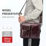 BULLCAPTAIN Äkta Läder Herr Axelväska Business Crossbody Väska Herrportfölj Messengerväska Herrväskor Casual Handväskor Vintage Flap Clutch Plånbok Tote