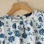 ZANZEA Womens Floral Print Ruffled Open Round Neck Design Short Sleeve Shirts