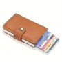 Automatic Elastic Credit Card Holder Mens Wallet Double Layer Aluminum Alloy Credit Card Holder Fashion Simple Metal Credit Card Holder
