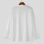 INCERUN Men Sets Solid Color Fashion Lapel Long Sleeve Shirt & Pants 2PCS Pleated Loose Streetwear Men Casual Suits S-5XL