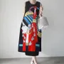 ZANZEA Ethnic Style Women's Dresses Holiday Summer Round Neck Sleeveless Printed Beach Sundress
