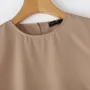 ZANZEA Fashion Style Womens Temperament Pleats Splicing Dresses Ladylike Short Sleeved Mini Contrast Dress