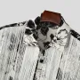 INCERUN Mens Floral Print Fringe Patchwork Long-Sleeve Shirt Fashion Tassel Deco Lapel Top for Male S-5XL