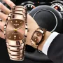 AIYISHI Luxury Men's Square Quartz Watch Steel Strap Casual Business Wristwatch Waterproof Luminous Date Design Comfortable Stylish