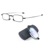 Foldable Reading Glasses Men Women Metal Frame Blue Light Resistant EyeGlasses with Bag Prescription Eyewear +1.5 To +3.5
