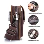 BULLCAPTAIN Men Casual Waist Bag Belt Purse Genuine Leather Multifunctional Shoulder Messbage Bag Mobile Phone Crossbody Bags Waist Pack
