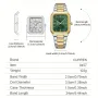 CURREN Fashion Rectangular Business Watches for Men Waterproof Luminous Hands Stainless Steel Simple Vintage Quartz Wristwatch