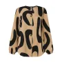 ZANZEA Ethnic Style Women Blouse Lantern Sleeve Geometric Pattern Shirt Fashion O-Neck Button Up Top
