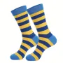 5 Pairs Men's Colorful Striped Funny Novelty Cotton Dress Socks, Cool Design Rich Funky Crew Socks for Men Comfy Breathable Long Socks