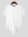 INCERUN Men Shapewear Zipper Short Sleeve Crotch Pajamas Bodysuit Undershirts Leotard Top