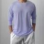 INCERUN Mens Ruched Textured Long-Sleeve T-Shirt Comfortable Quick Dry Crew Neck Top for Male S-5XL