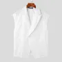 INCERUN Men Waistcoats Solid Color Sleeveless Vest Coat Fashion Design Button Mens Suits Party Casual Male Clothing Top
