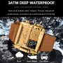 POEDAGAR Luxury Men Quartz Watch Fashion Rectangle Sport Watch Waterproof Multifunction Electronic Dual Display Wristwatch