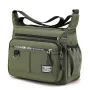 Men's Large Capacity Business Casual Crossbody Bag Multiple Pockets Soft Lightweight Nylon Fabric Adjustable Strap Messenger Bag