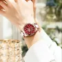 POEDAGAR Women's Luxury Rhinestones Swan Quartz Watch Waterproof Luminous Fashion Date Dial Analog Ceramic Band Wrist Watch