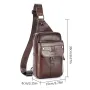 BULLCAPTAIN Vintage Men's Genuine Leather Chest Bag Large Capacity Wear-Resistant Crossbody Shoulder Bags Fashion Travel Outdoor Messenger Pack
