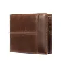 Ekphero Men's Retro Genuine Leather Short Wallet RFID Blocking Horizontal Money Clip Multi-card Slot Card Holder Anti-theft Brush Coin Purse