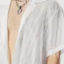 Camisas para hombre INCERUN, camisa blanca de gasa con flecos, cuello en V, solapa, manga corta, color liso