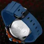 NAVIFORCE Men's Luxury Quartz Watch Waterproof Silicone Strap High Quality Sport Wristwatch for Active Lifestyle
