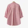 ZANZEA Women's Striped Shirt Summer 3/4 Sleeve Lantern Sleeve Front Pockets Casual Blouse Top