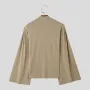 INCERUN Men's Layered Design Swing Collar Long Sleeve Tshirt Comfy Soft Loose Fit Sleeve T-Shirt for Men Plus Size