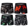 4 calzoncillos bóxer para hombre, ropa interior estampada a la moda, cómodos, transpirables, informales, cortos.