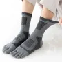 5 Pairs Men's Split Toe Long Socks Thick Compression Mesh Outdoor Fitness Running Cycling Basketball Travel 5 Finger Sports Socks Comfortable