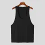 INCERUN Mens Tank Top Solid Color Sport Tanks Scoop Neck Tank Top Summer Comfy Gym Sleeveless Top