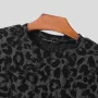 INCERUN Men's Leopard Print Short Sleeve T-shirt Summer Daily Comfy Crew Neck T-shirt