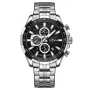 CRRJU Business Men's Watches Fashion Luxury Stainless Steel Quartz Watches Waterproof Chronograph Multifunctional Watches