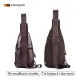 BULLCAPTAIN Men Multi-Pocket Leather Chest Bag Casual Sports Multifunctional Large Capacity Crossbody Shoulder Bag