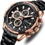 CRRJU Business Men's Watches Fashion Luxury Stainless Steel Quartz Watches Waterproof Chronograph Multifunctional Watches