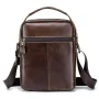 BULLCAPTAIN Genuine Leather Men's Shoulder Bag Small Handbag Fashion Crossbody Bag for Men Daily Casual Travel Messenger Bag for 7.9inch Ipad