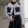 INCERUN Erkek Çiçek Desenli Patchwork Ceket Kırpılmış Üst Fermuarlı Dik Yaka Kısa Ceketler Erkekler İçin Büyük Beden S-5XL